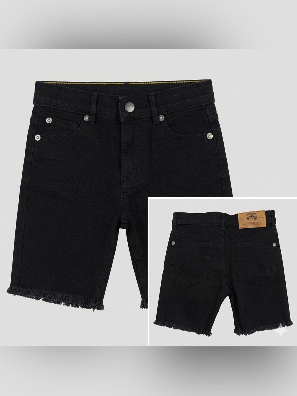 Appaman Black Frayed Hem Kids Denim Shorts